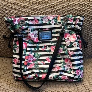 Nicole by Nicole Miller stripe floral handbag